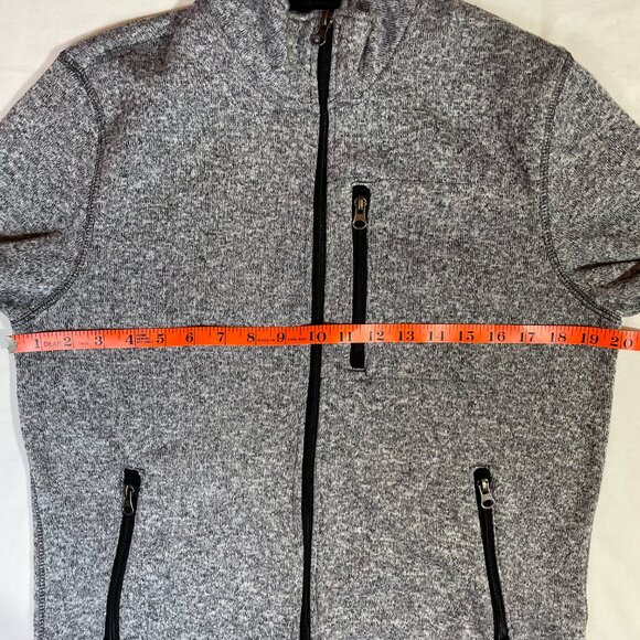 Sonoma Mens Size S Knit Fleece Full Zip Jacket Marled Gray Mock Neck Pockets - Picture 6 of 11
